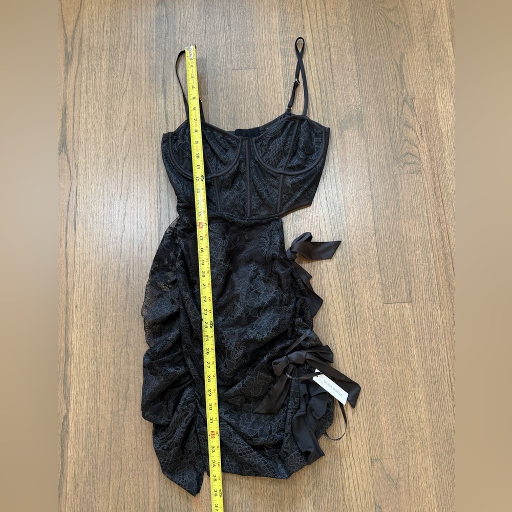 New For Love & Lemons Regina Cut Out Mini Dress-Black-Size Large - Picture 11 of 13